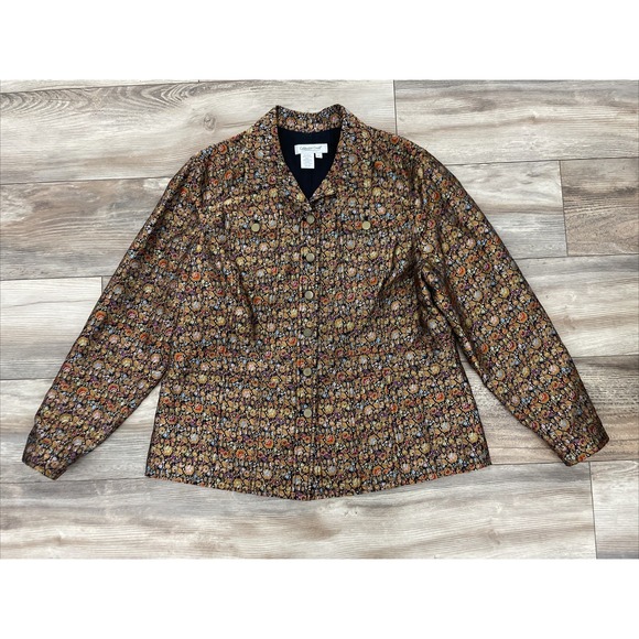 Coldwater Creek Jackets & Blazers - Coldwater Creek Floral Jacquard Blazer Jacket, Casual, Dressy XL